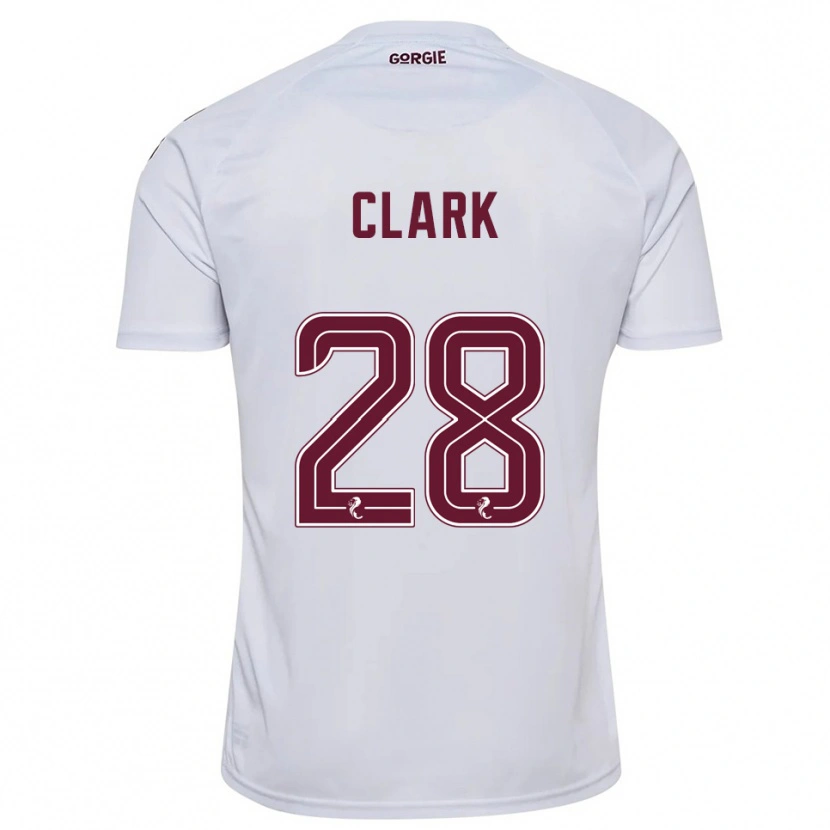 Danxen Kinderen Zander Clark #28 Wit Bordeauxrood Uitshirt Uittenue 2025/26 T-Shirt