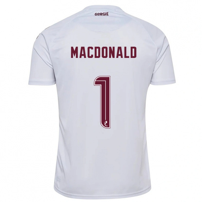 Danxen Kinderen Jamie Macdonald #1 Wit Bordeauxrood Uitshirt Uittenue 2025/26 T-Shirt