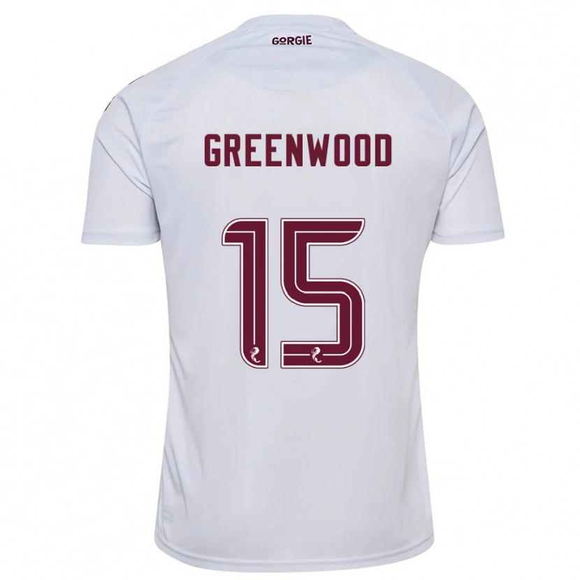 Danxen Kinderen Brodie Greenwood #15 Wit Bordeauxrood Uitshirt Uittenue 2025/26 T-Shirt