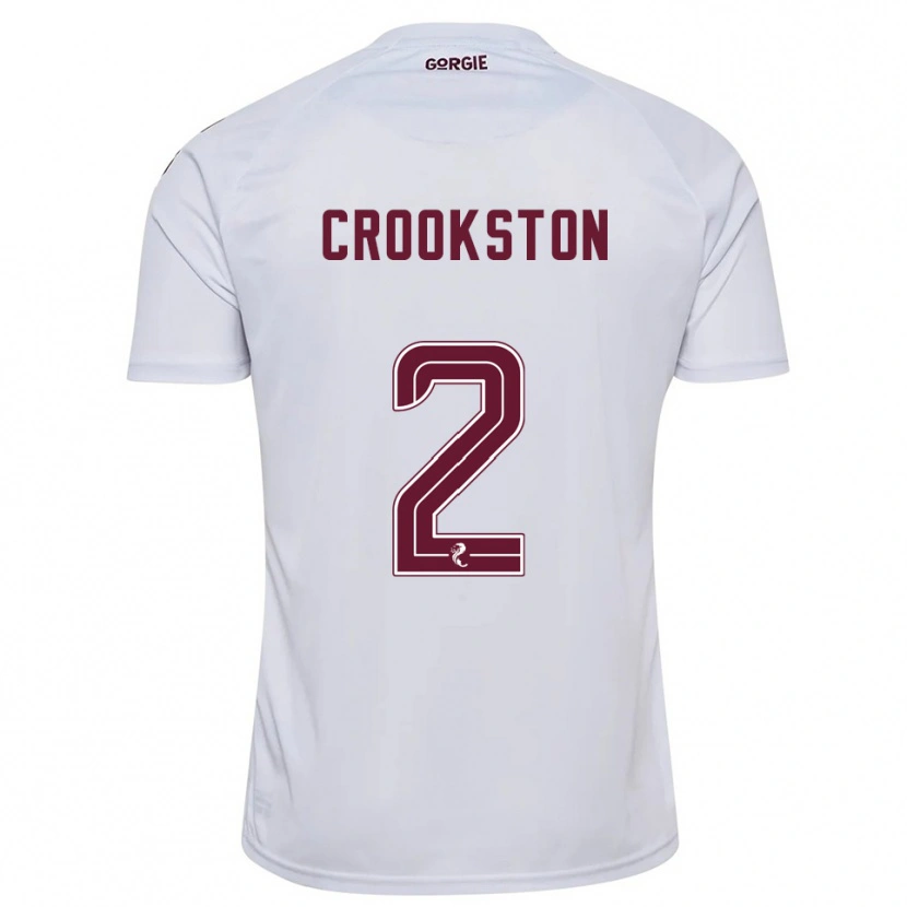 Danxen Kinderen Gregor Crookston #2 Wit Bordeauxrood Uitshirt Uittenue 2025/26 T-Shirt