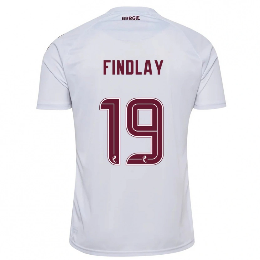 Danxen Kinderen Stuart Findlay #19 Wit Bordeauxrood Uitshirt Uittenue 2025/26 T-Shirt