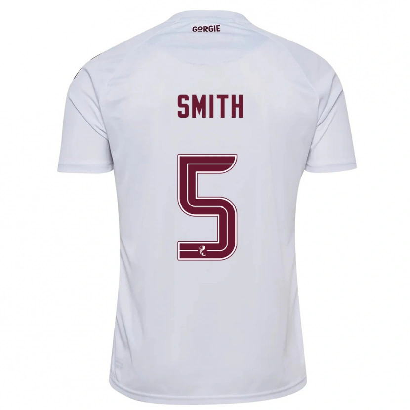 Danxen Kinderen Lucas Smith #5 Wit Bordeauxrood Uitshirt Uittenue 2025/26 T-Shirt