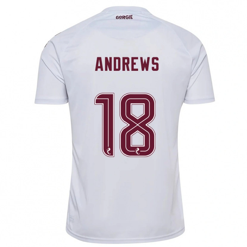 Danxen Kinderen Joely Andrews #18 Wit Bordeauxrood Uitshirt Uittenue 2025/26 T-Shirt