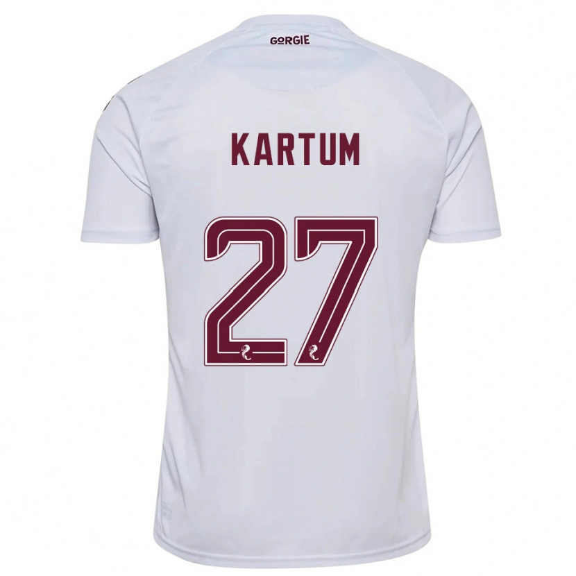 Danxen Kinderen Sander Kartum #27 Wit Bordeauxrood Uitshirt Uittenue 2025/26 T-Shirt