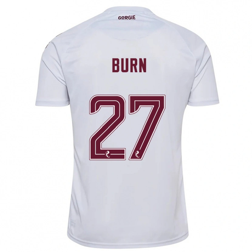 Danxen Kinderen Gregor Burn #27 Wit Bordeauxrood Uitshirt Uittenue 2025/26 T-Shirt