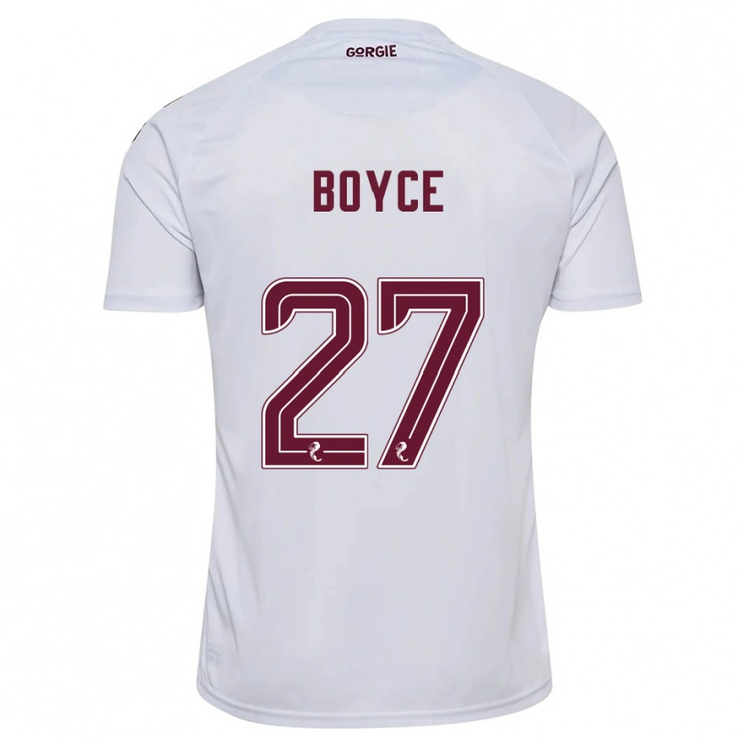 Danxen Kinderen Liam Boyce #27 Wit Bordeauxrood Uitshirt Uittenue 2025/26 T-Shirt