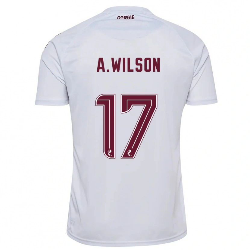 Danxen Kinderen Alfie Wilson #17 Wit Bordeauxrood Uitshirt Uittenue 2025/26 T-Shirt