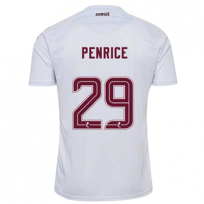 Danxen Kinderen James Penrice #29 Wit Bordeauxrood Uitshirt Uittenue 2025/26 T-Shirt