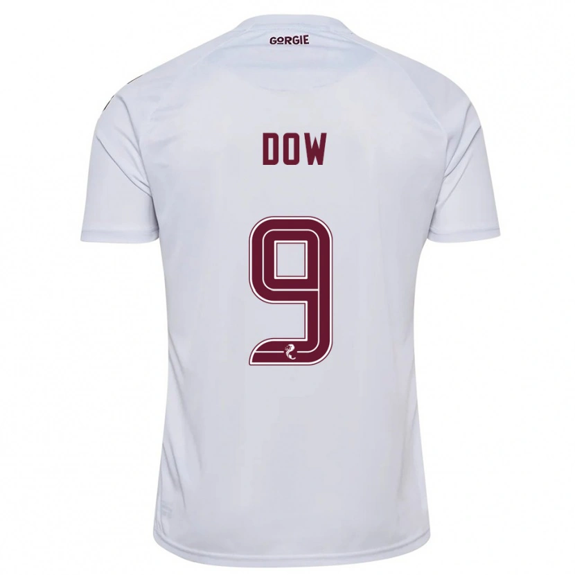 Danxen Kinderen Connor Dow #9 Wit Bordeauxrood Uitshirt Uittenue 2025/26 T-Shirt