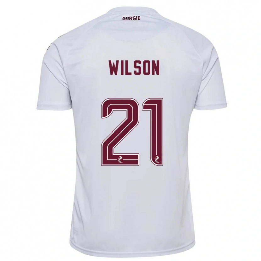 Danxen Kinderen James Wilson #21 Wit Bordeauxrood Uitshirt Uittenue 2025/26 T-Shirt