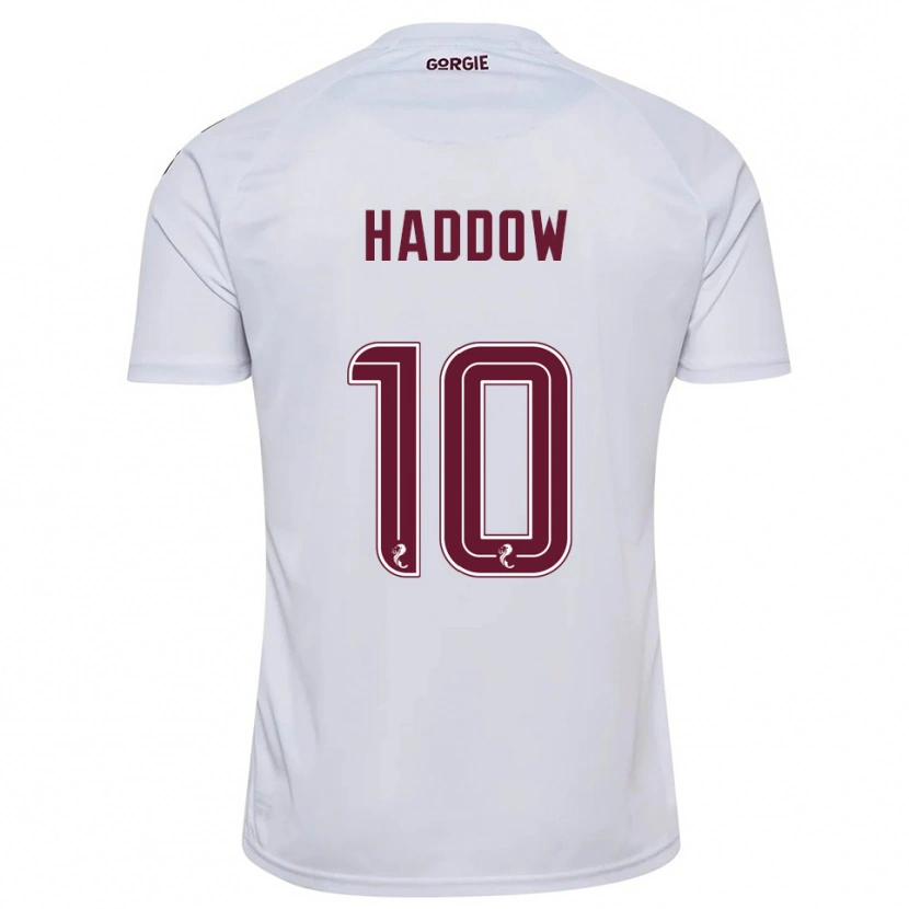 Danxen Kinderen Aiden Haddow #10 Wit Bordeauxrood Uitshirt Uittenue 2025/26 T-Shirt