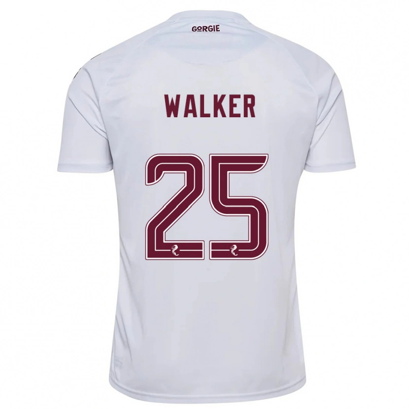 Danxen Kinderen Liam Walker #25 Wit Bordeauxrood Uitshirt Uittenue 2025/26 T-Shirt