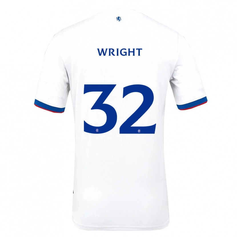 Danxen Kinderen Kieran Wright #32 Wit Rood Blauw Uitshirt Uittenue 2025/26 T-Shirt