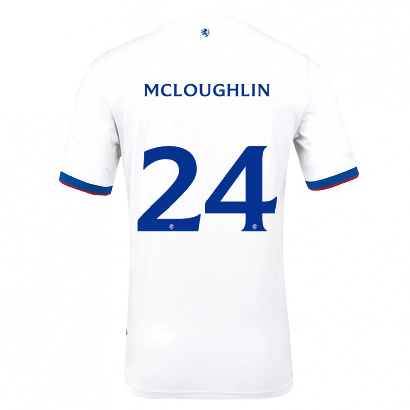 Danxen Kinderen Olivia Mcloughlin #24 Wit Rood Blauw Uitshirt Uittenue 2025/26 T-Shirt