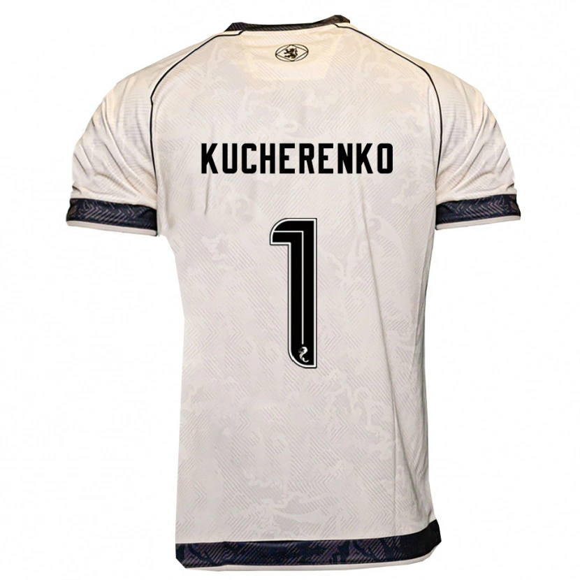 Danxen Kinderen Yevgeniy Kucherenko #1 Wit Zwart Uitshirt Uittenue 2025/26 T-Shirt