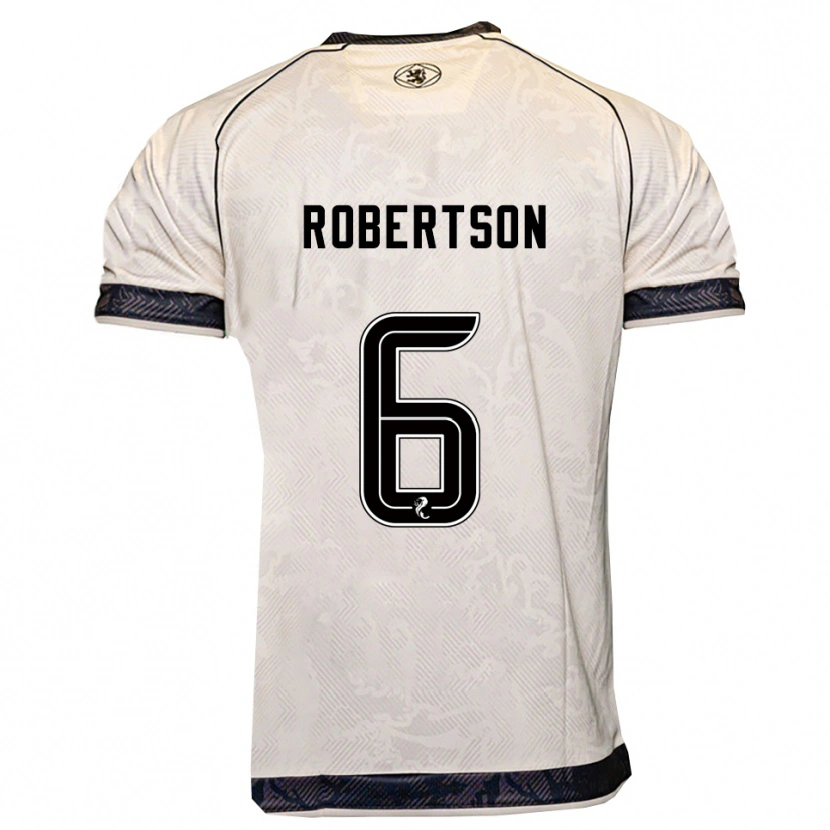 Danxen Kinderen Ashley Robertson #6 Wit Zwart Uitshirt Uittenue 2025/26 T-Shirt