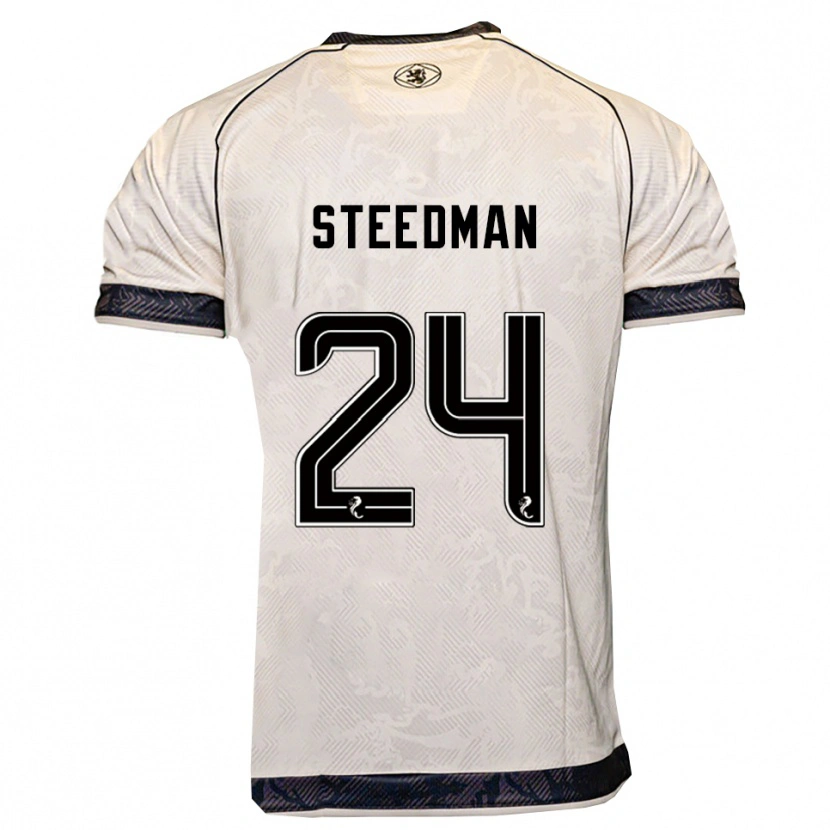 Danxen Kinderen Laura Steedman #24 Wit Zwart Uitshirt Uittenue 2025/26 T-Shirt