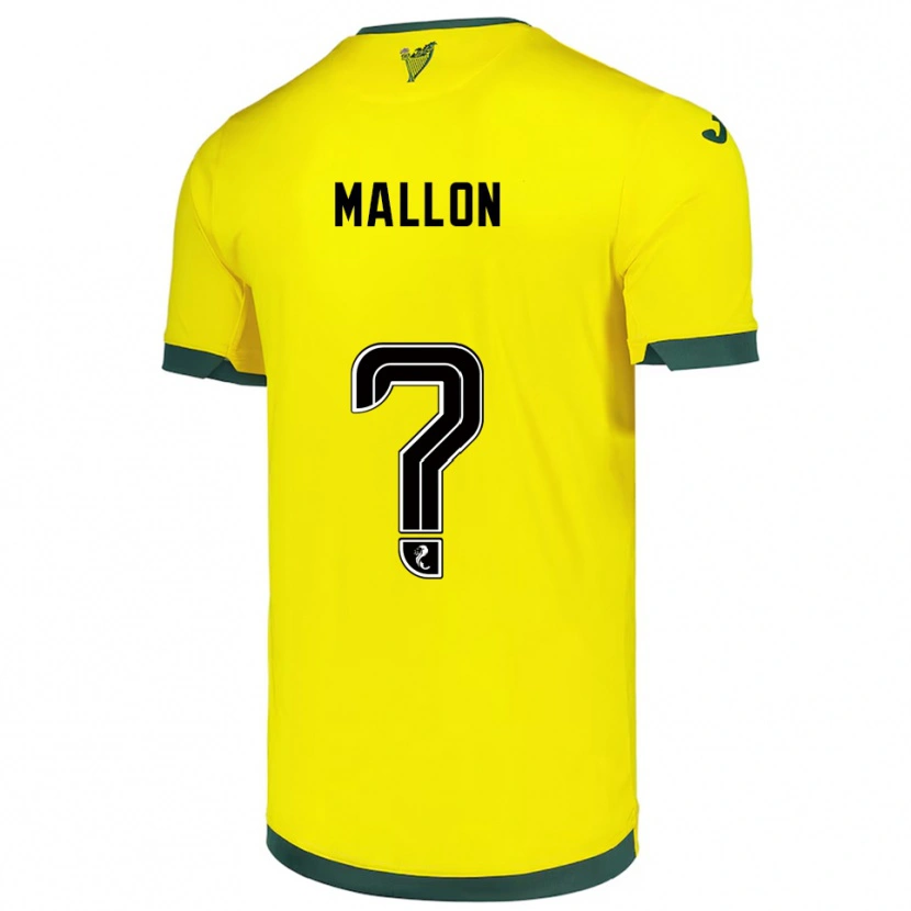 Danxen Kinderen Ryan Mallon #0 Geel Groen Uitshirt Uittenue 2025/26 T-Shirt
