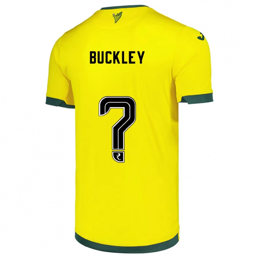 Danxen Kinderen Adam Buckley #0 Geel Groen Uitshirt Uittenue 2025/26 T-Shirt