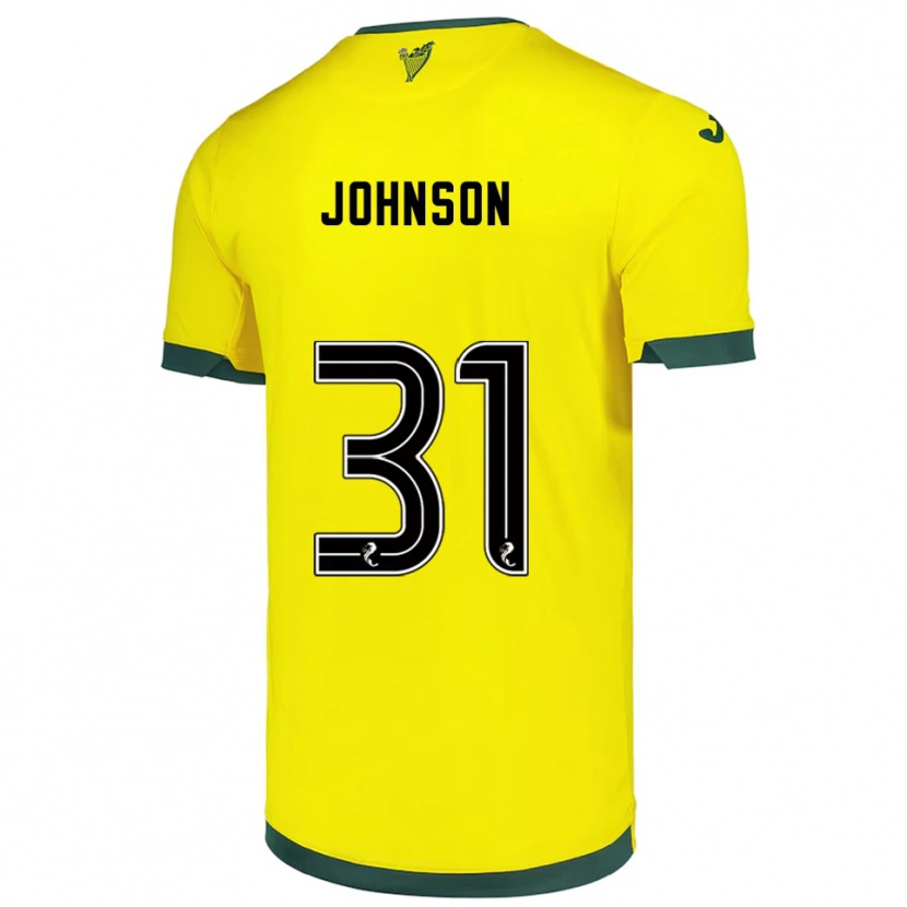 Danxen Kinderen Murray Johnson #31 Geel Groen Uitshirt Uittenue 2025/26 T-Shirt