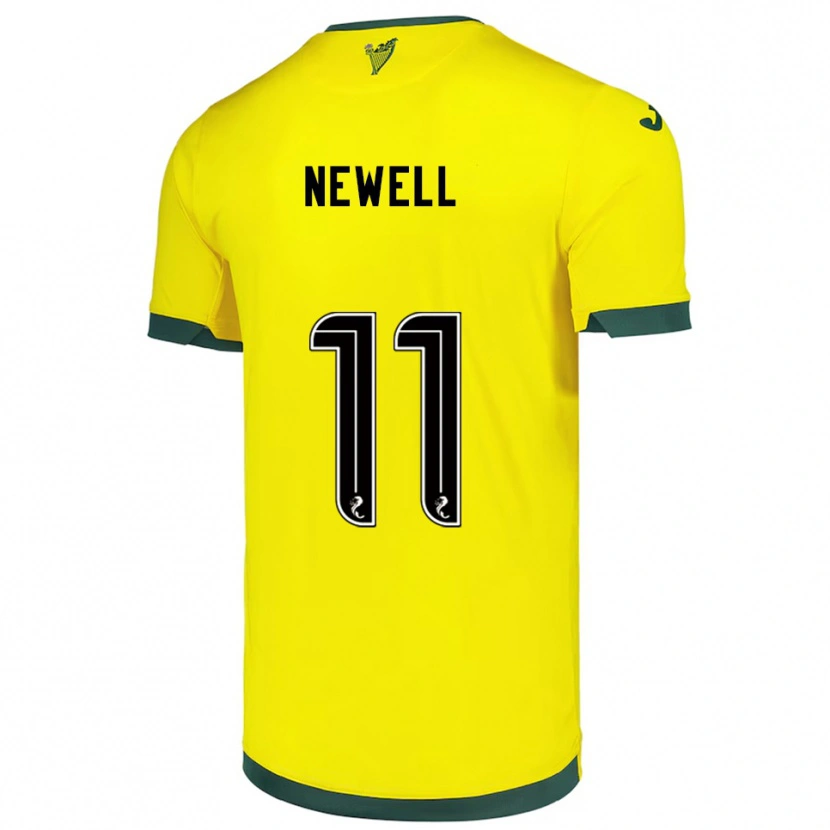 Danxen Kinderen Joe Newell #11 Geel Groen Uitshirt Uittenue 2025/26 T-Shirt