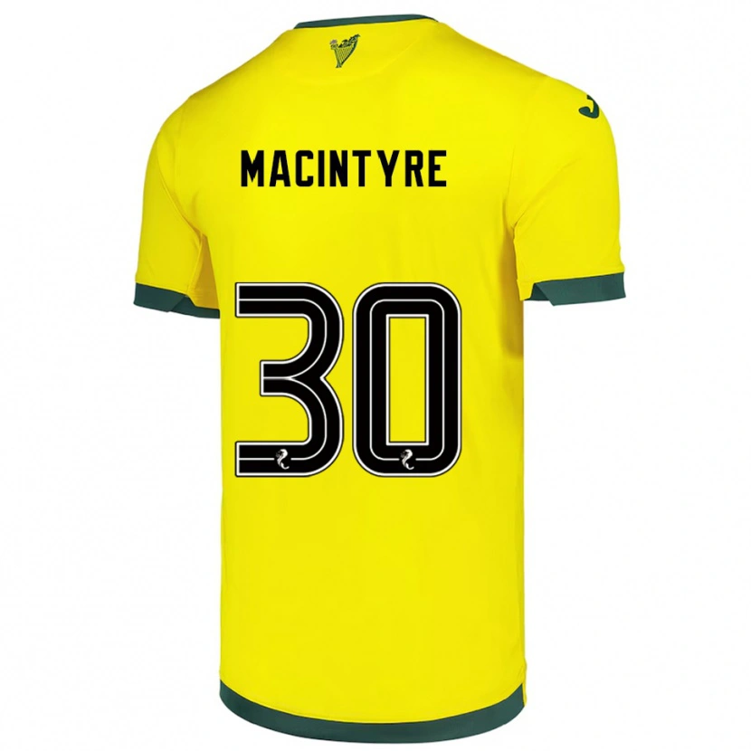 Danxen Kinderen Jacob Macintyre #30 Geel Groen Uitshirt Uittenue 2025/26 T-Shirt