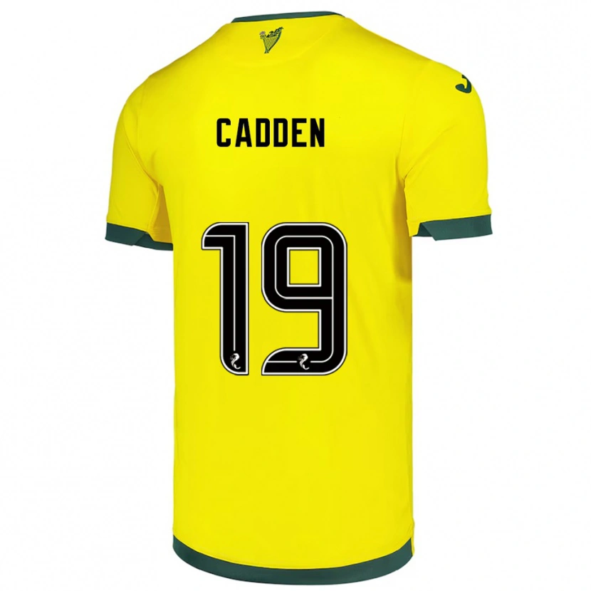 Danxen Kinderen Nicky Cadden #19 Geel Groen Uitshirt Uittenue 2025/26 T-Shirt