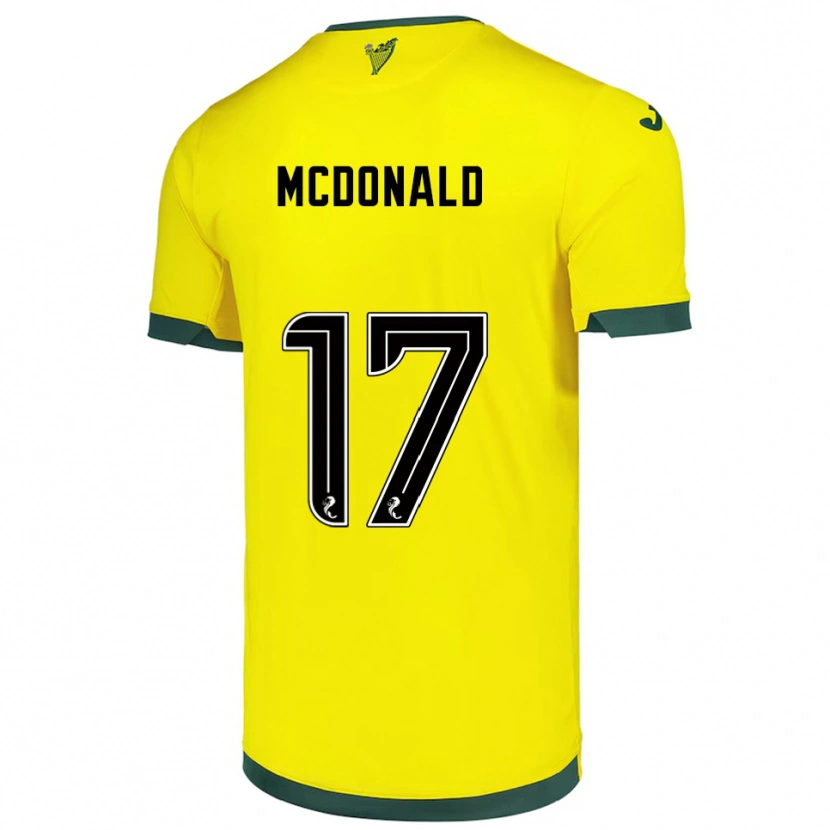 Danxen Kinderen Josh Mcdonald #17 Geel Groen Uitshirt Uittenue 2025/26 T-Shirt
