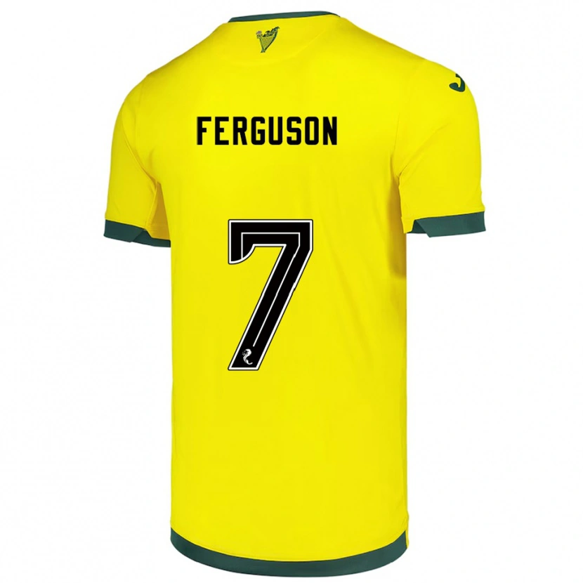 Danxen Kinderen Abbie Ferguson #7 Geel Groen Uitshirt Uittenue 2025/26 T-Shirt
