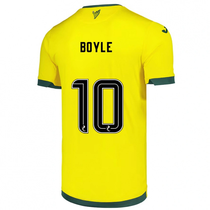 Danxen Kinderen Martin Boyle #10 Geel Groen Uitshirt Uittenue 2025/26 T-Shirt