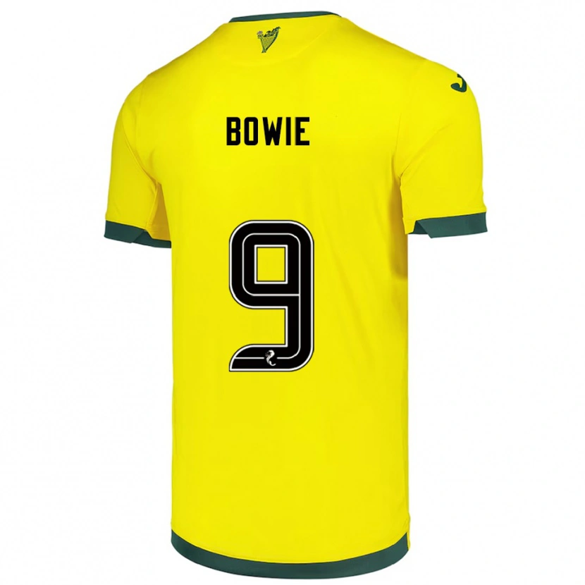 Danxen Kinderen Kieron Bowie #9 Geel Groen Uitshirt Uittenue 2025/26 T-Shirt