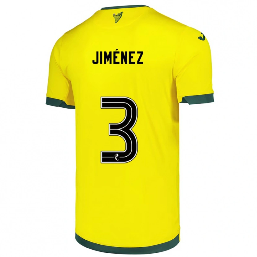 Danxen Kinderen Logan Jiménez #3 Geel Groen Uitshirt Uittenue 2025/26 T-Shirt