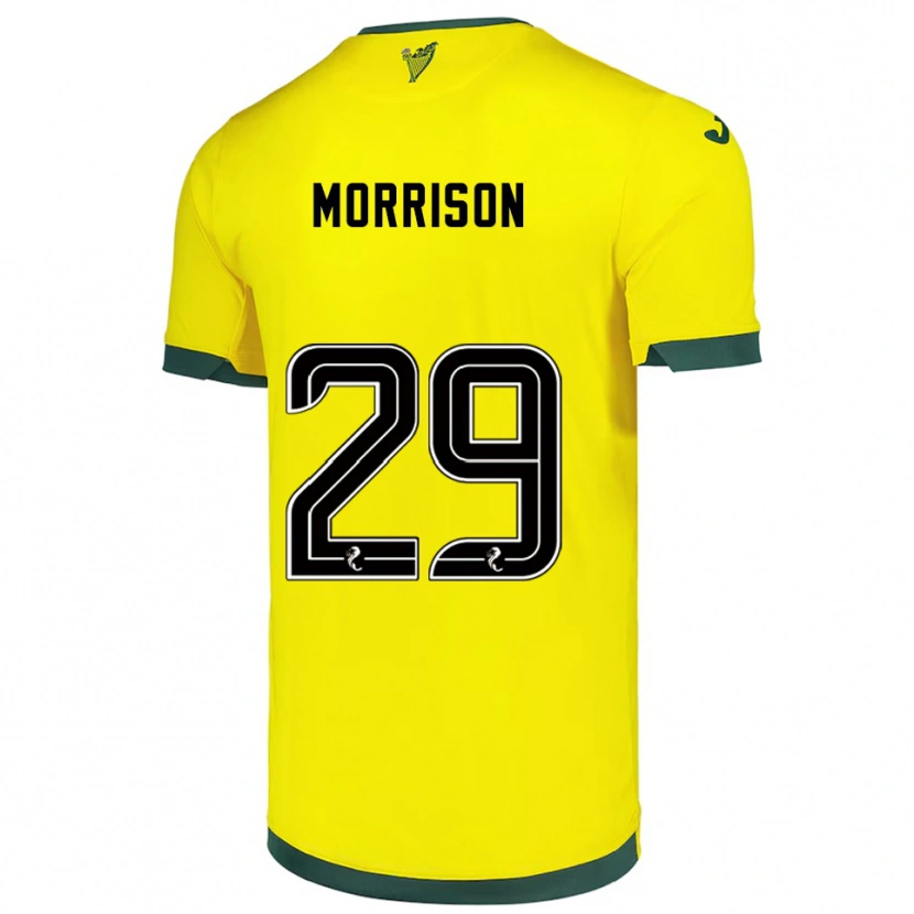 Danxen Kinderen Kirsty Morrison #29 Geel Groen Uitshirt Uittenue 2025/26 T-Shirt