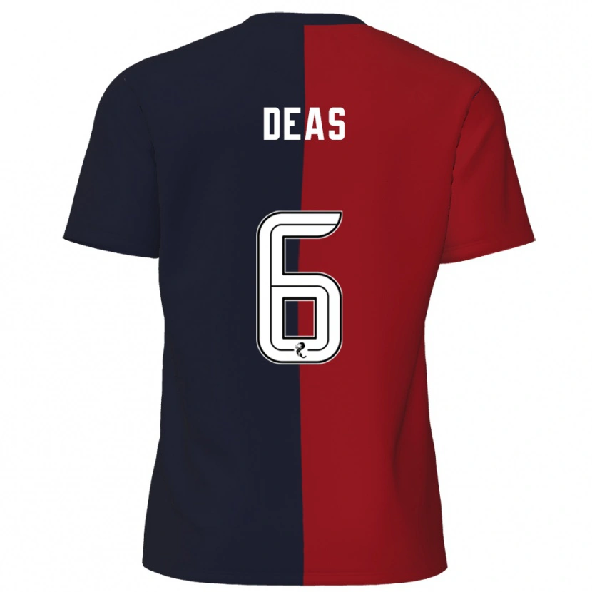 Danxen Kinderen Robbie Deas #6 Rood Marine Uitshirt Uittenue 2025/26 T-Shirt