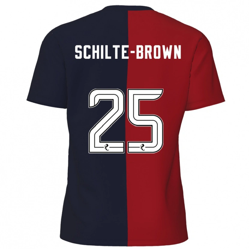 Danxen Kinderen Ethan Schilte-Brown #25 Rood Marine Uitshirt Uittenue 2025/26 T-Shirt