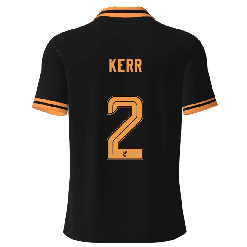 Danxen Kinderen Cammy Kerr #2 Zwart Geel Uitshirt Uittenue 2025/26 T-Shirt