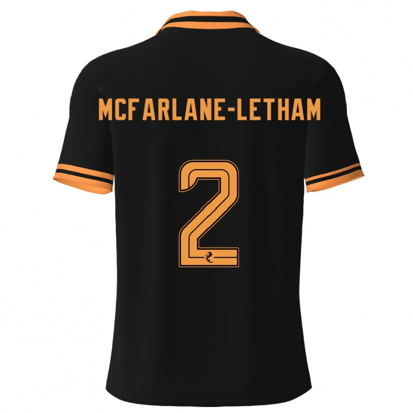 Danxen Kinderen Jay Mcfarlane-Letham #2 Zwart Geel Uitshirt Uittenue 2025/26 T-Shirt