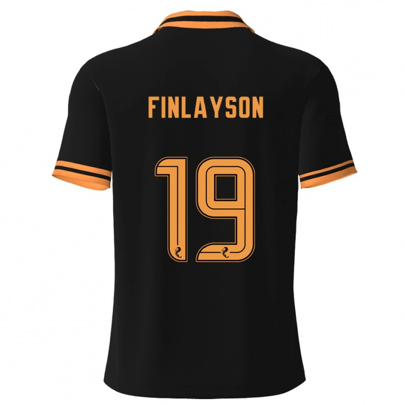 Danxen Kinderen Danny Finlayson #19 Zwart Geel Uitshirt Uittenue 2025/26 T-Shirt