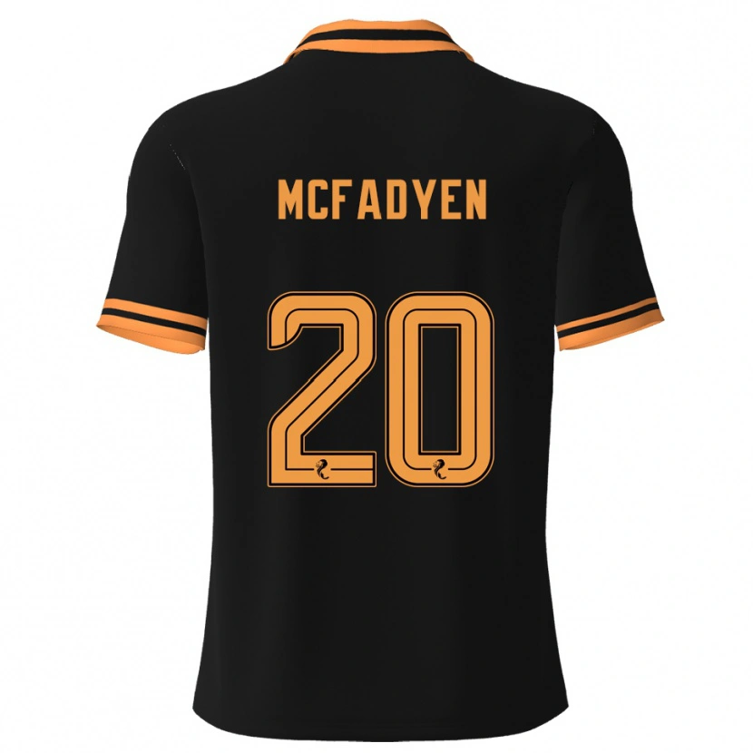 Danxen Kinderen Emma Mcfadyen #20 Zwart Geel Uitshirt Uittenue 2025/26 T-Shirt
