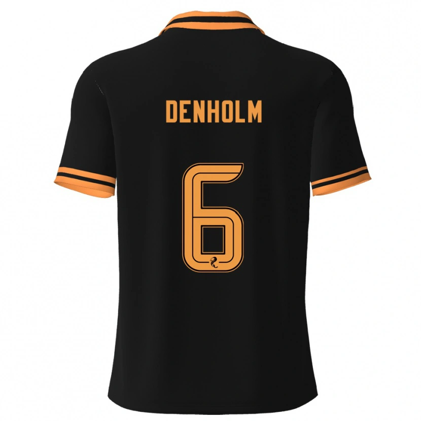 Danxen Kinderen Aidan Denholm #6 Zwart Geel Uitshirt Uittenue 2025/26 T-Shirt