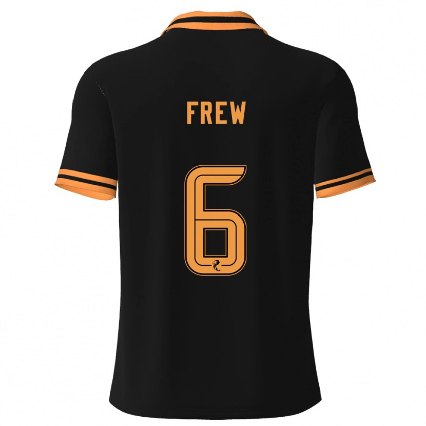 Danxen Kinderen Natasha Frew #6 Zwart Geel Uitshirt Uittenue 2025/26 T-Shirt