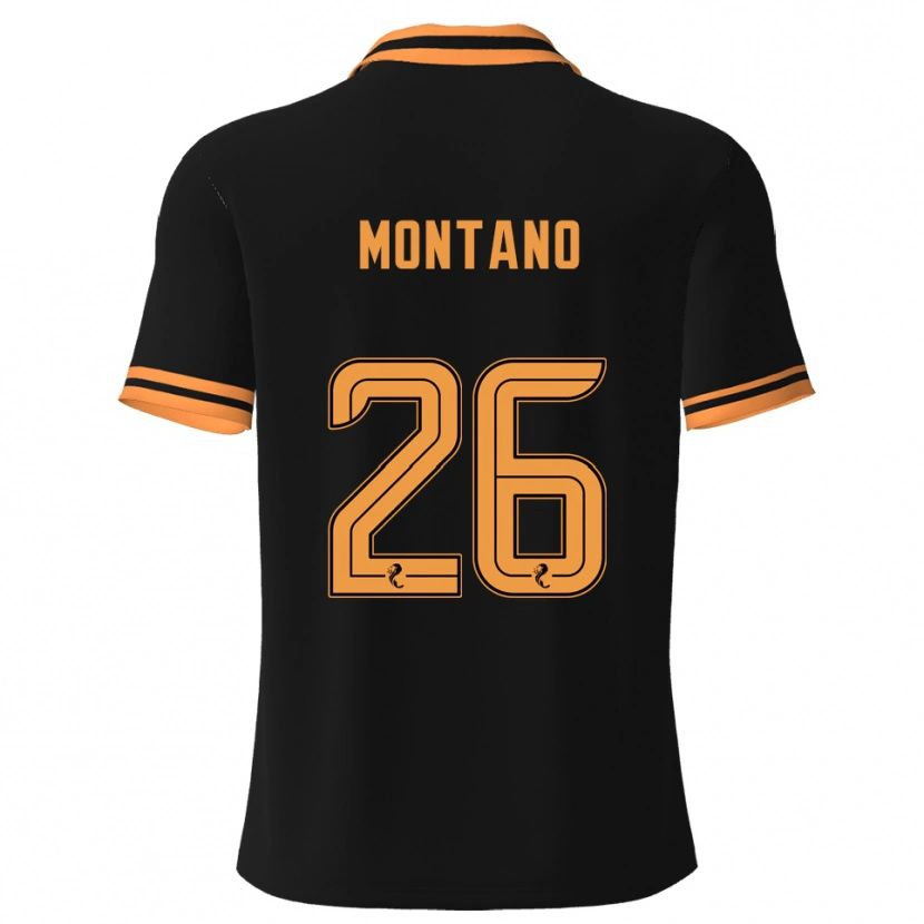 Danxen Kinderen Cristian Montano #26 Zwart Geel Uitshirt Uittenue 2025/26 T-Shirt