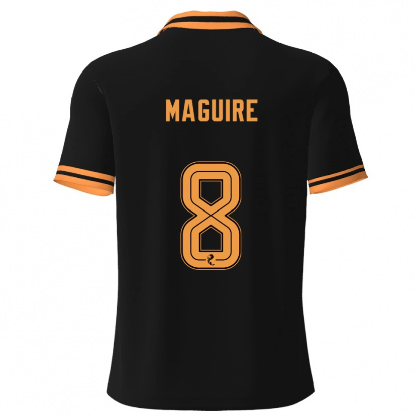 Danxen Kinderen Ciaran Maguire #8 Zwart Geel Uitshirt Uittenue 2025/26 T-Shirt