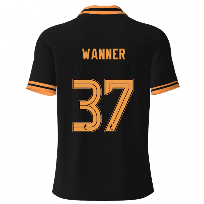 Danxen Kinderen Jannik Wanner #37 Zwart Geel Uitshirt Uittenue 2025/26 T-Shirt