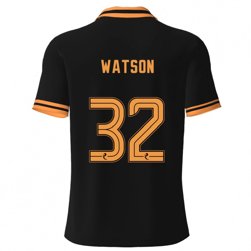 Danxen Kinderen Ashley Watson #32 Zwart Geel Uitshirt Uittenue 2025/26 T-Shirt