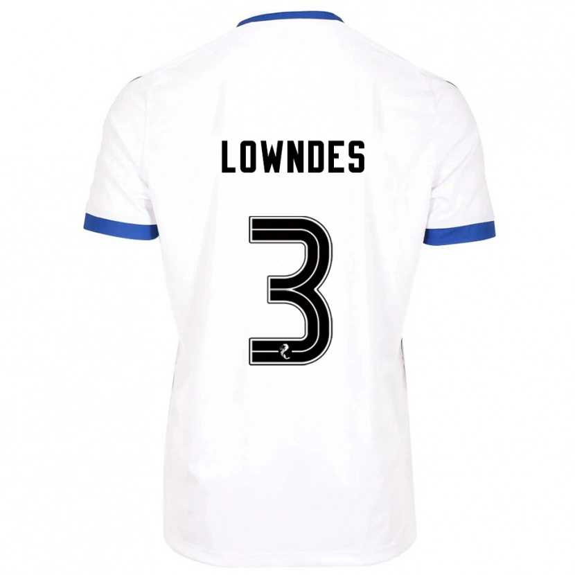 Danxen Kinderen Thomas Lowndes #3 Wit Blauw Uitshirt Uittenue 2025/26 T-Shirt