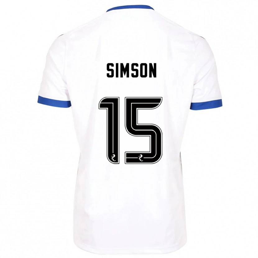 Danxen Kinderen Steffi Simson #15 Wit Blauw Uitshirt Uittenue 2025/26 T-Shirt