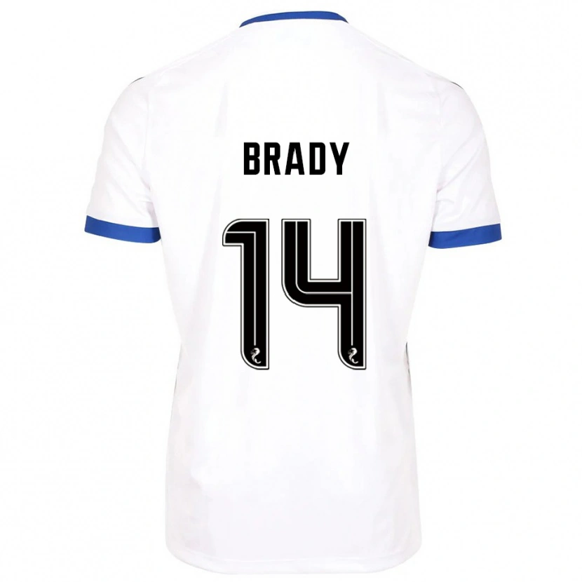 Danxen Kinderen Scarlett Brady #14 Wit Blauw Uitshirt Uittenue 2025/26 T-Shirt