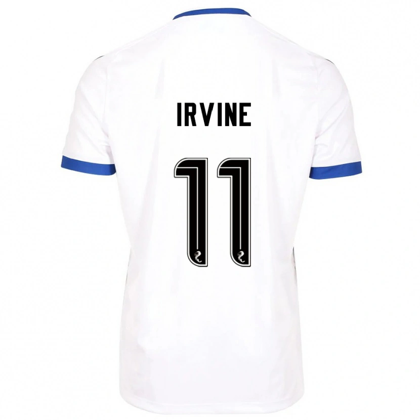 Danxen Kinderen Niamh Irvine #11 Wit Blauw Uitshirt Uittenue 2025/26 T-Shirt