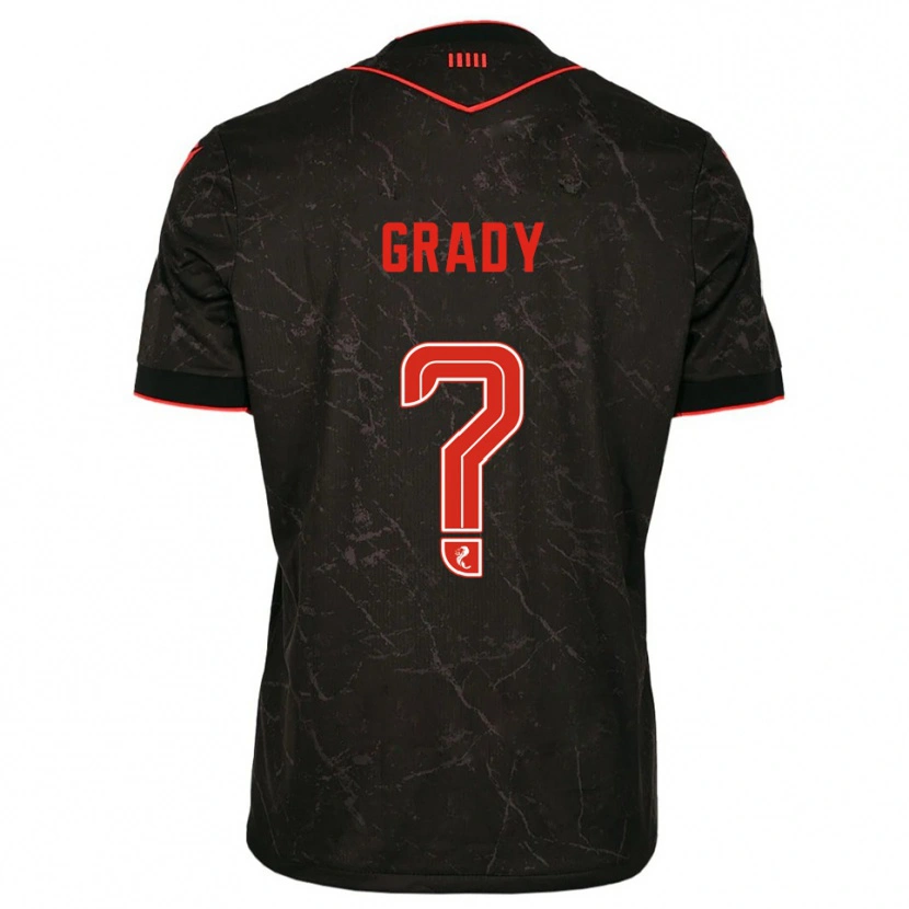 Danxen Kinderen Noah Grady #0 Zwart Rood Uitshirt Uittenue 2025/26 T-Shirt